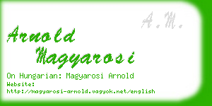 arnold magyarosi business card